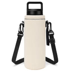 Linkidea Water Bottle Carrier with Strap Compatible with YETI Rambler Bottle 26oz, Waterbottle Sling Bag Holder with Shoulder Strap, Off White