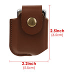 Linkidea 2 Pack Vegan Leather Lighter Sleeve with Snap Lid, Protective Pocket Case Compatible with Zippo Classic Standard Lighters Only, EDC Belt Loop Holder (Brown)