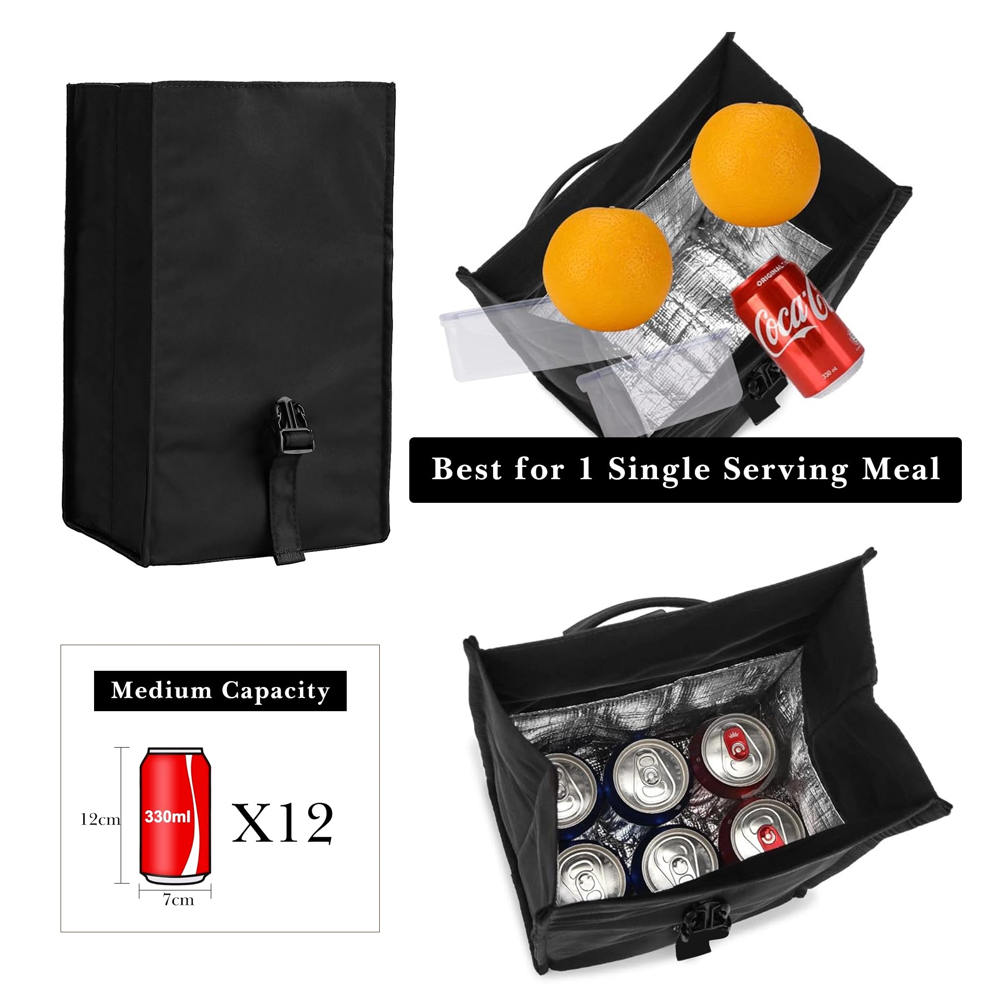 Linkidea Carrying Bag for Electric Heated Lunch Box, Compatible with Crock Pot 28oz, DUPASU 60.8oz, LUNCHEAZE 0.9L, Cordless 1.2L, 1.6L, Aotto 32oz Electric Heated Lunch Box (Black)