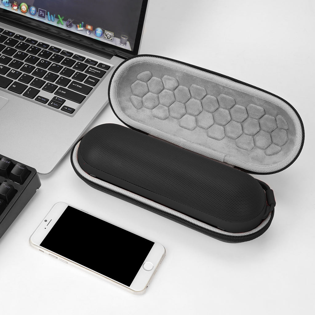 Linkidea Carrying Case Compatible with Beats Pill Wireless Bluetooth Speaker, Hard Shell EVA Travel Case with Mesh Pocket, Shockproof Protective Storage Bag for Charging Cable (Dark Grey)