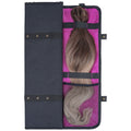 Linkidea Hair Extension Hanger with Storage Bag, 27.1-Inch Travel Hairpiece Holder Organizer, 4-Hook Large Capacity Carrier for Wigs, Weaves, Clip In Extensions, Bundles, Black