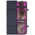 Linkidea Hair Extension Hanger with Storage Bag, 27.1-Inch Travel Hairpiece Holder Organizer, 4-Hook Large Capacity Carrier for Wigs, Weaves, Clip In Extensions, Bundles, Black