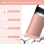 Linkidea 2 Pack Water Bottle Boot Compatible with YETI Rambler Jr. Kids 12oz, Rambler Bottle 12oz/18oz, Yonder 20oz, Silicone Anti-Slip Bottle Bottom Bumper Protector (Ice Pink)