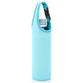 Linkidea Plastic Bottled Water Sleeve with Carry Strap Compatible with 16.9/20 Fl Oz Lifewtr, Smartwater, Portable Disposable Water Bottle Cover Holder for Outdoor, Light Blue