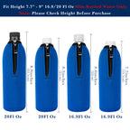 Linkidea Disposable Water Bottle Sleeve Compatible with Smartwater 16.9/20Fl Oz, Evian 16.9Fl Oz, Insulated Neoprene Plastic Bottled Water Cover with Lockable Zipper (2 Pack/Blue)