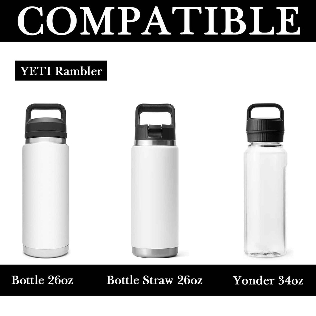 Linkidea 2 Pack Water Bottle Boot Compatible with YETI Rambler Bottle 26oz, Yonder 34oz, Silicone Anti-Slip Bottle Bottom Sleeve Bumper Protector (Black)