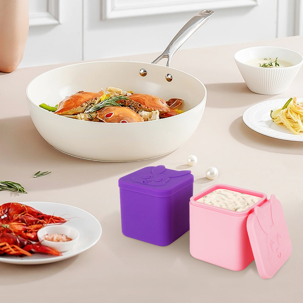 Linkidea 2 Pack Salad Dressing Container, 10.1 oz Leakproof Dips Containers To Go, Reusable Containers Ideal for Lunch Bento Box, Condiment Container with Silicone Lids, Compatible with OmieBox