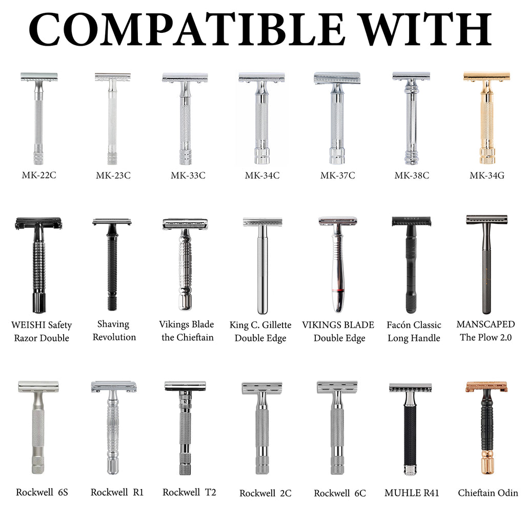 Linkidea Quick Drying Safety Razor Stand, Bathroom Organizer Compatible with Vikings Blade Chieftain, Merkur 34C / 38C & More, Shaving Accessories (Silver)