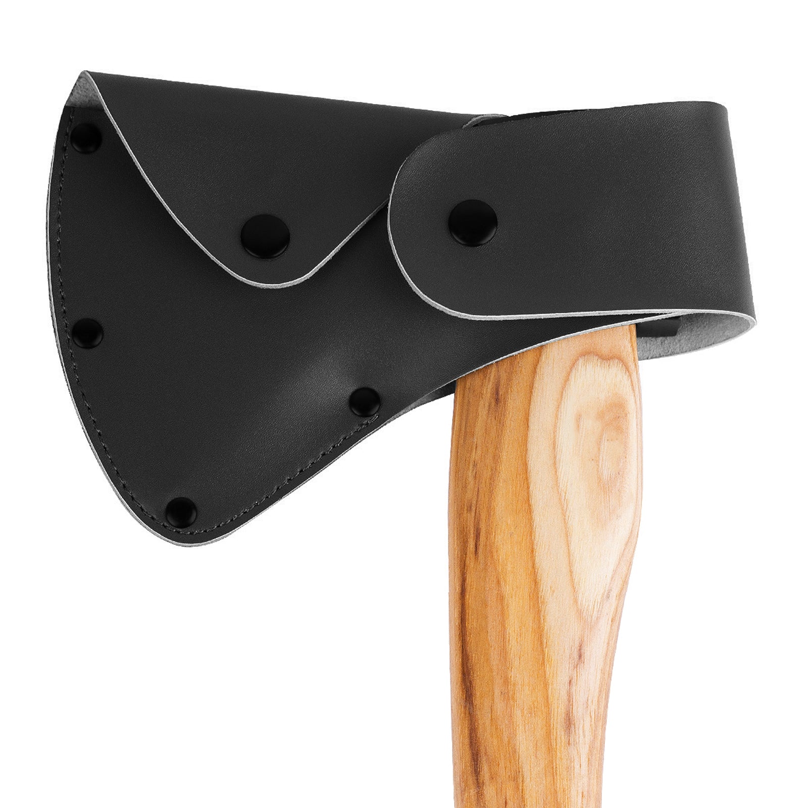 Linkidea Vegan Leather Axe Sheath Hatchet Cover with Belt Clip, Protective Guard Scabbard Fits Axes up to 5.9" Blade Width (Black)