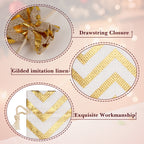 Linkidea 12 PCS Burlap Gift Drawstring Bags, 5.5'' x 3.9'' Striped Linen Pouch for Party Favors, Candy, Jewelry, Rustic Wedding Decoration(Striped Pattern)