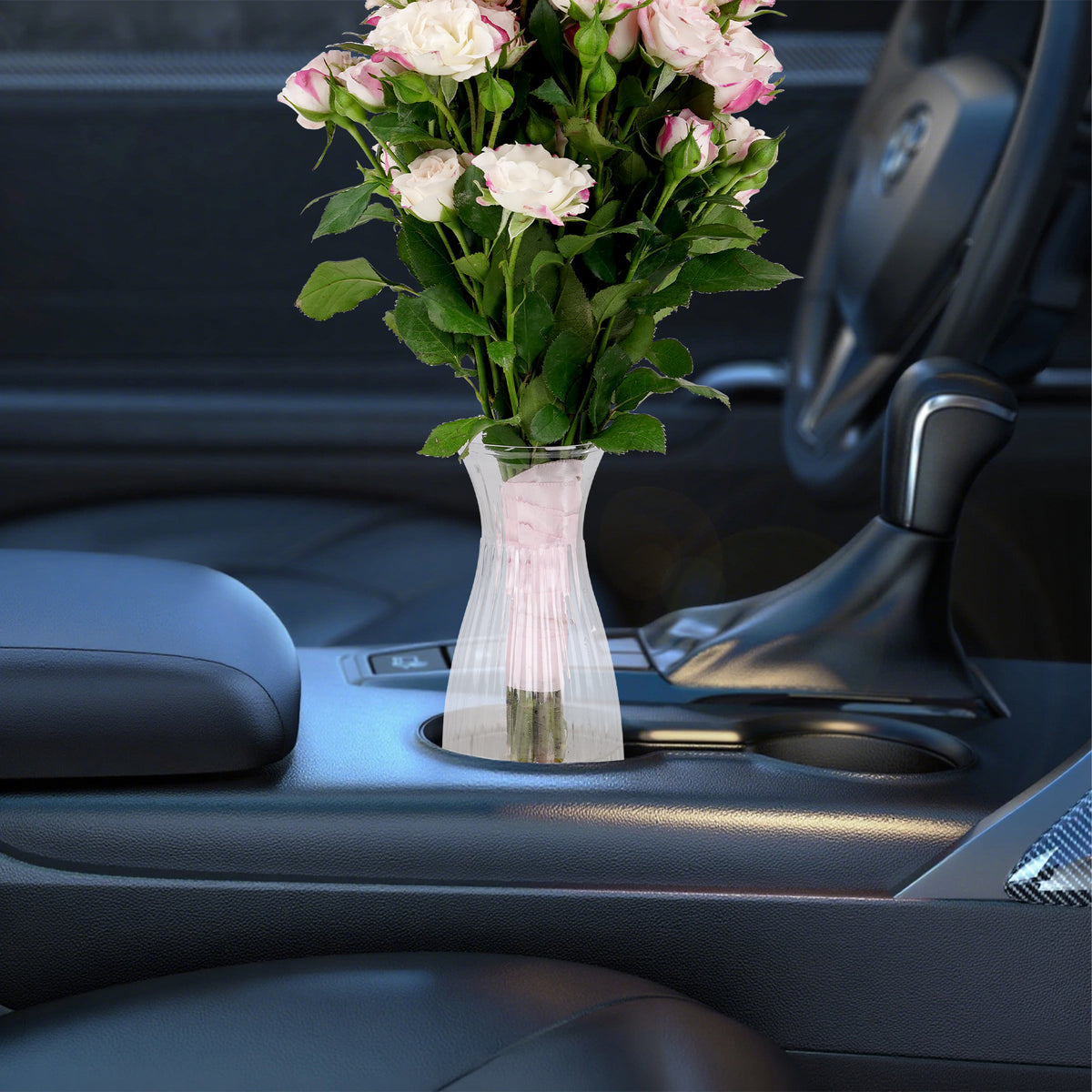 Unbreakable Car Vase for Cup Holder - Durable Plastic Design, Compatible with Most Vehicle Cup Holders, Ideal Decorative Accessory for Cars, Trucks, and SUVs