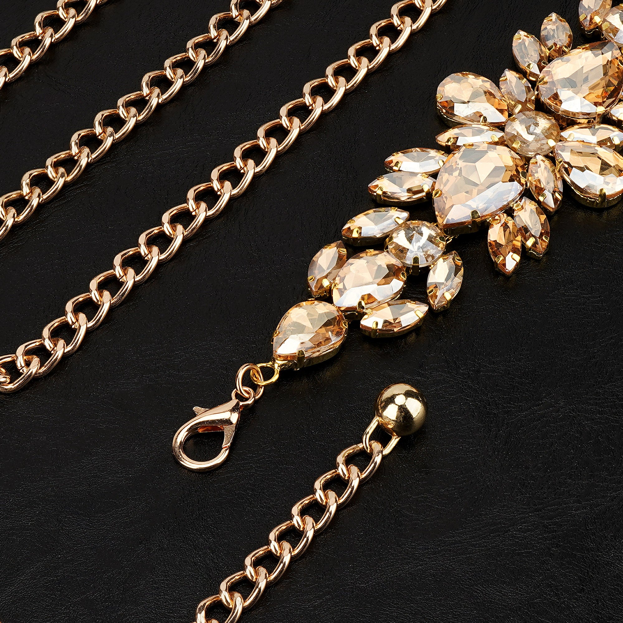 Plus Size Waist Chain for Women - Extra Long, 49 Inch Adjustable Body Chunky Belt for Evening Dress