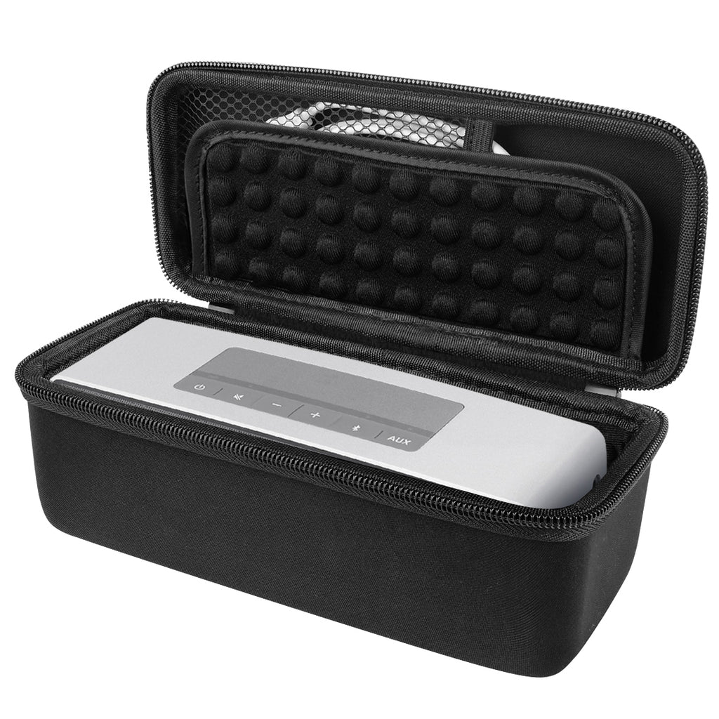 Linkidea Speaker Carrying Case Compatible with Bose SoundLink Mini 1 & 2 (I and II Gen) Case, Protective Hard Shell Travel Bag with Cable Charger Storage (Black)