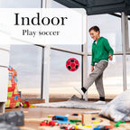 Linkidea Soccer Ball Size 4 for Indoor, Soft Soccer Ball for Inside House, Fun Soccer Gift for Kids with Pump (Black & Red)