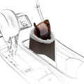Extra Large Sunglasses Stand Compatible with Car Cup Holder, Plush Lined Vegan Leather Eyewear Storage, Scratch Protection (Brown)