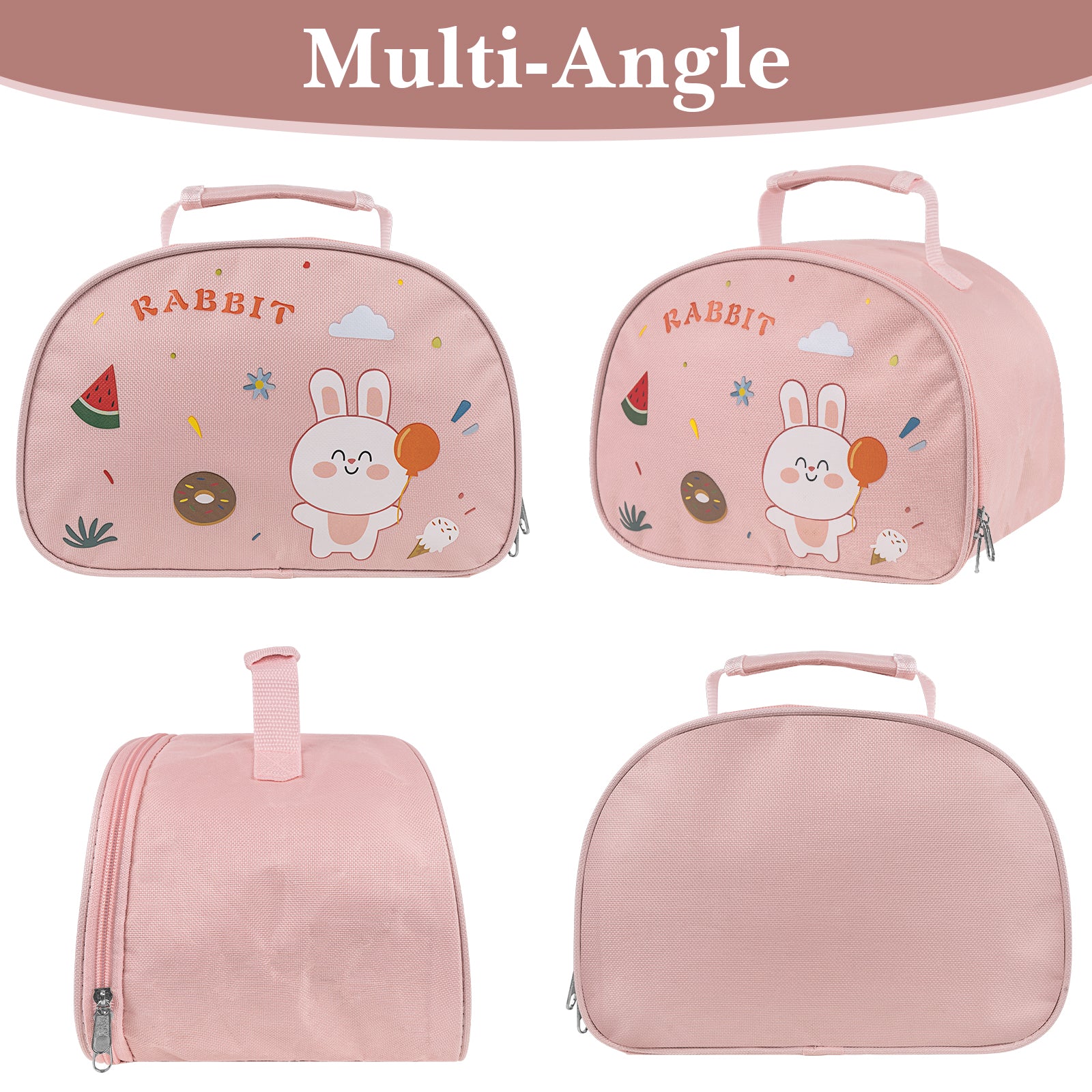 Linkidea Lunch Tote Bag, Large Capacity Lunch Tote Bag with Hand Strap, Reusable Lunch Box Bag for Outdoor, Compatible with B.Box, Sunhanny, Pedeco, QQKO, Xgxn Lunch Box (Pink)