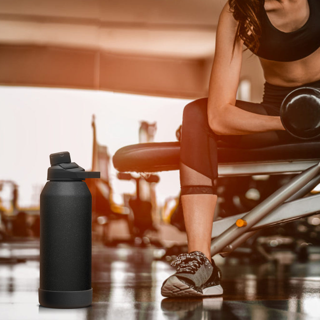 Linkidea 2 Pack Water Bottle Boot Compatible with CamelBak Chute Mag 40oz, Silicone Anti-Slip Bottle Bottom Sleeve Bumper Protector (Black)