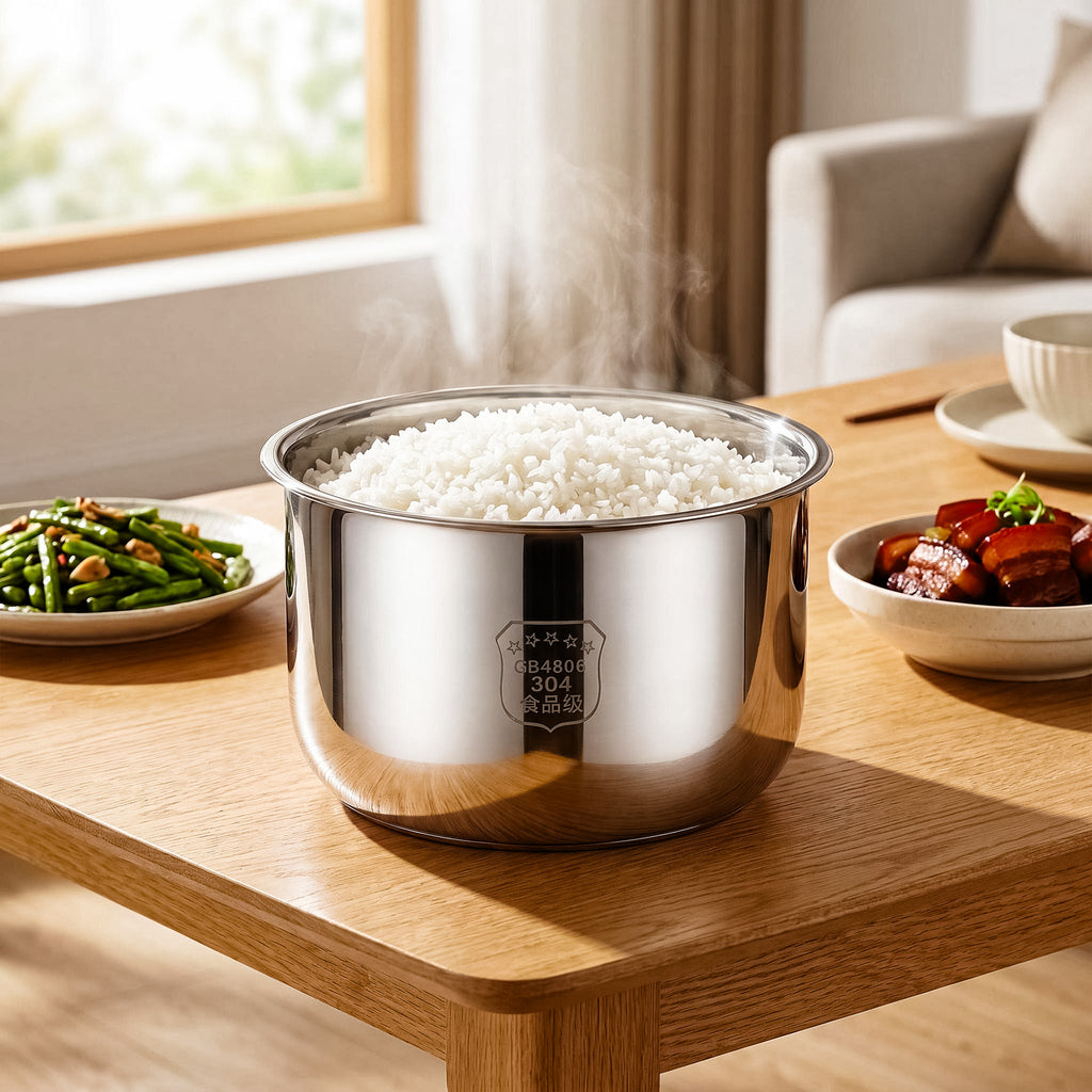 Linkidea Stainless Steel Inner Pot Replacement Compatible with COSORI CRP-R501IP-KUS Rice Cooker, No Coating Cooking Bowl, Dishwasher Safe