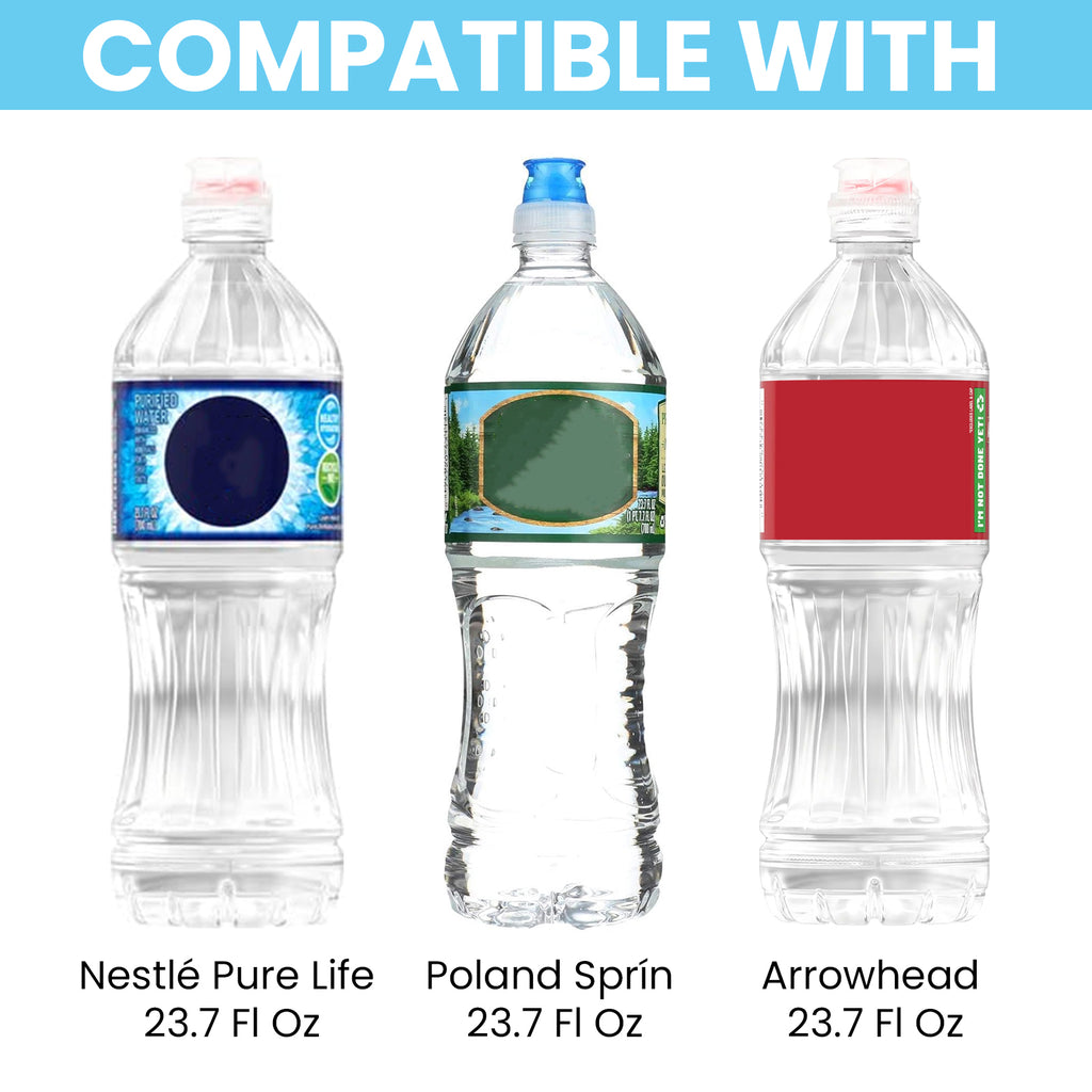 Linkidea 2 Pack Disposable Water Bottle Sleeve Compatible with Arrowhead 23.7 Fl Oz, Sport Cap Bottled Water Cover with Lockable Zipper, Light Blue