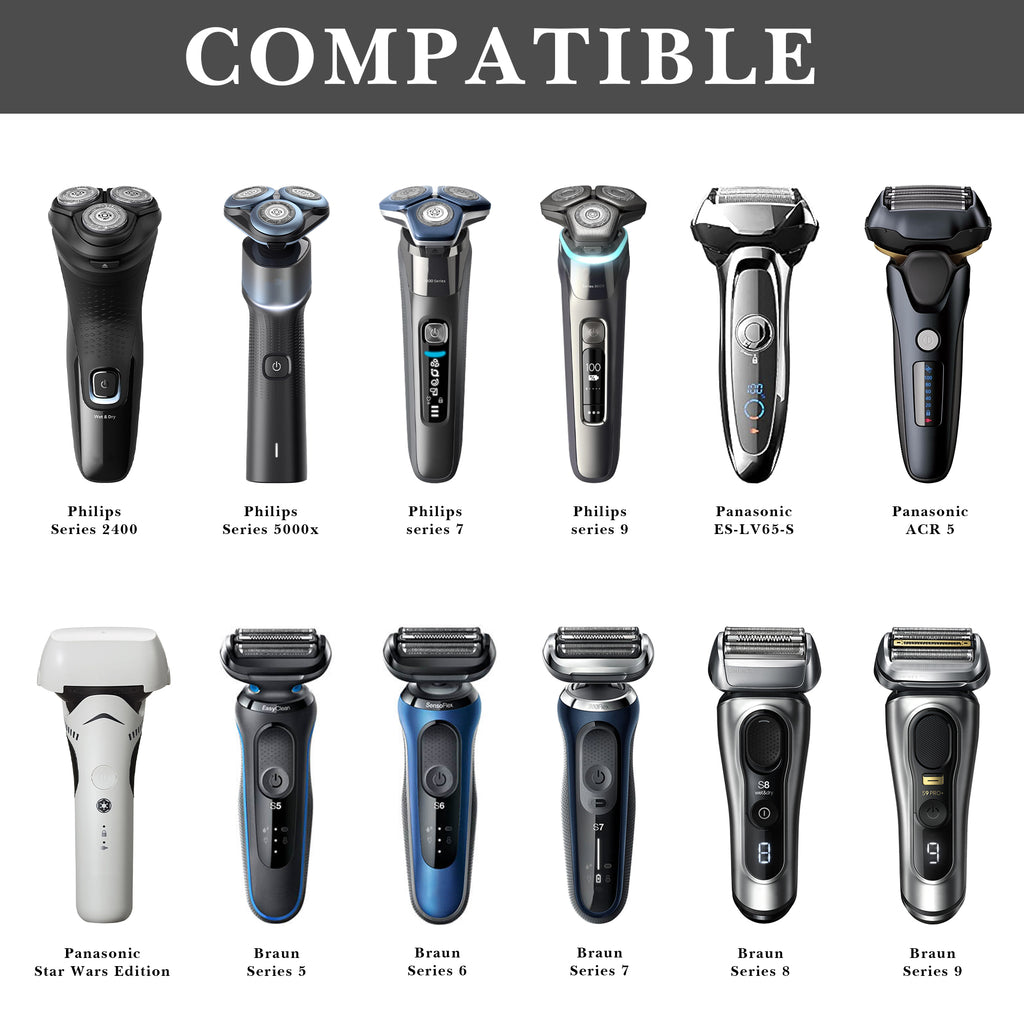 Linkidea Wall Mount Electric Shaver Holder, Self-adhesive Suction Cup Shaving Stand, Compatible with Philips Shaver 2400, 3000, Series 7, Braun Series 3, 5, 7, 9 (Silver)