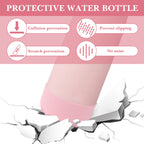 Linkidea 2 Pack Water Bottle Boot Compatible with 17oz ORIGINAL, BJPKPK, MIRA Cascade Cola Shaped Bottles, Silicone Bottle Bottom Sleeve Bumper Protector (Light Pink)