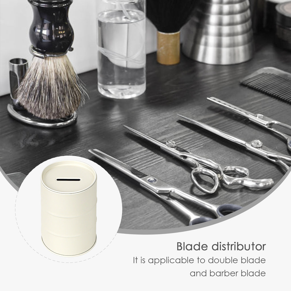 Linkidea Razor Blade Disposal Container, Metal Blade Bank, Used Razor Blade Holder for Safe Storage of Used Blades (White)