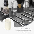 Linkidea Razor Blade Disposal Container, Metal Blade Bank, Used Razor Blade Holder for Safe Storage of Used Blades (White)
