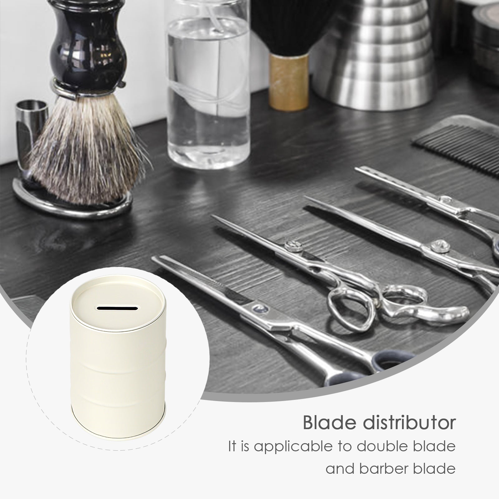Linkidea Razor Blade Disposal Container, Metal Blade Bank, Used Razor Blade Holder for Safe Storage of Used Blades (White)
