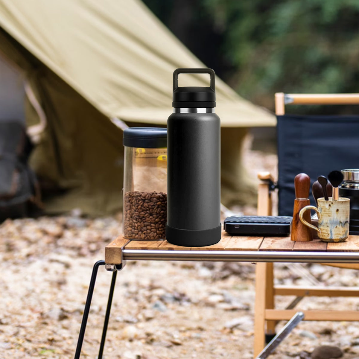 Linkidea 2 Pack Water Bottle Boot Compatible with YETI Rambler Bottle 26oz, Yonder 34oz, Silicone Anti-Slip Bottle Bottom Sleeve Bumper Protector (Black)