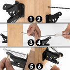 Linkidea Heavy Duty Gate Latch, Self Locking Gravity Latch with Adjustable Cable Pull for Easy Opening, Spring Loaded Fence Gate Lock for Garden, Pool, Yard, Metal & Wood Gates (Black)