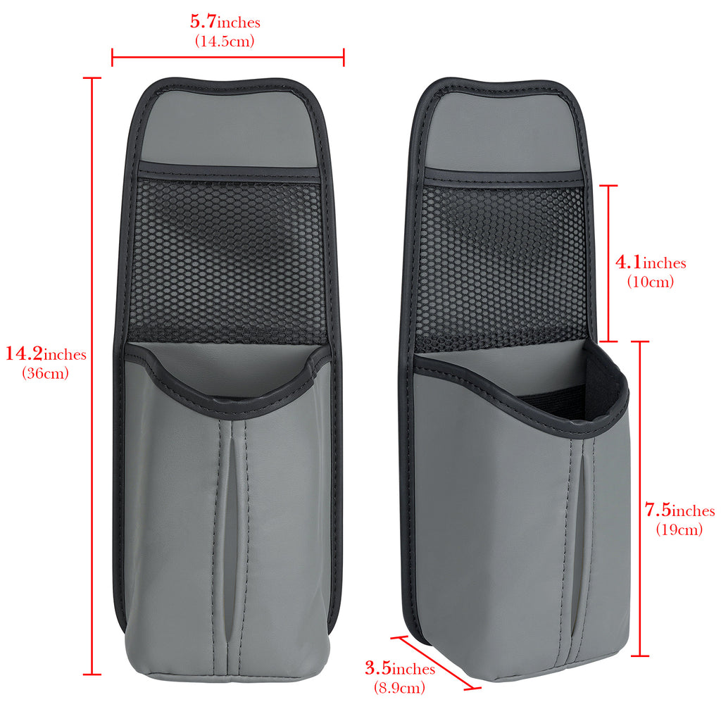 Linkidea Car Seat Side Water Bottle Organizer Compatible with YETI Rambler Bottle 26oz/36oz, Owala FreeSip 32oz/40oz, Vehicle Seat Side Storage Hanging Bag Holder for Large Bottles, Grey