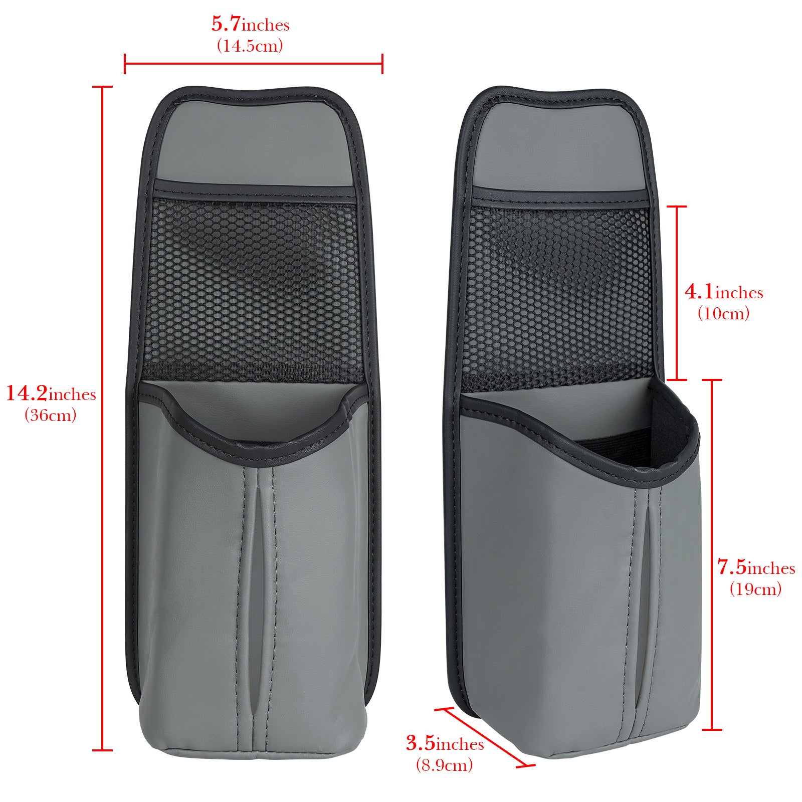 Linkidea Car Seat Side Water Bottle Organizer Compatible with YETI Rambler Bottle 26oz/36oz, Owala FreeSip 32oz/40oz, Vehicle Seat Side Storage Hanging Bag Holder for Large Bottles, Grey