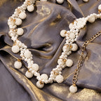 White Pearl Waist Chains with Pendant, Plus Size Pearls Chain Belt for Women, Max 47.5 Inch Adjustable Chunky Body Accessory