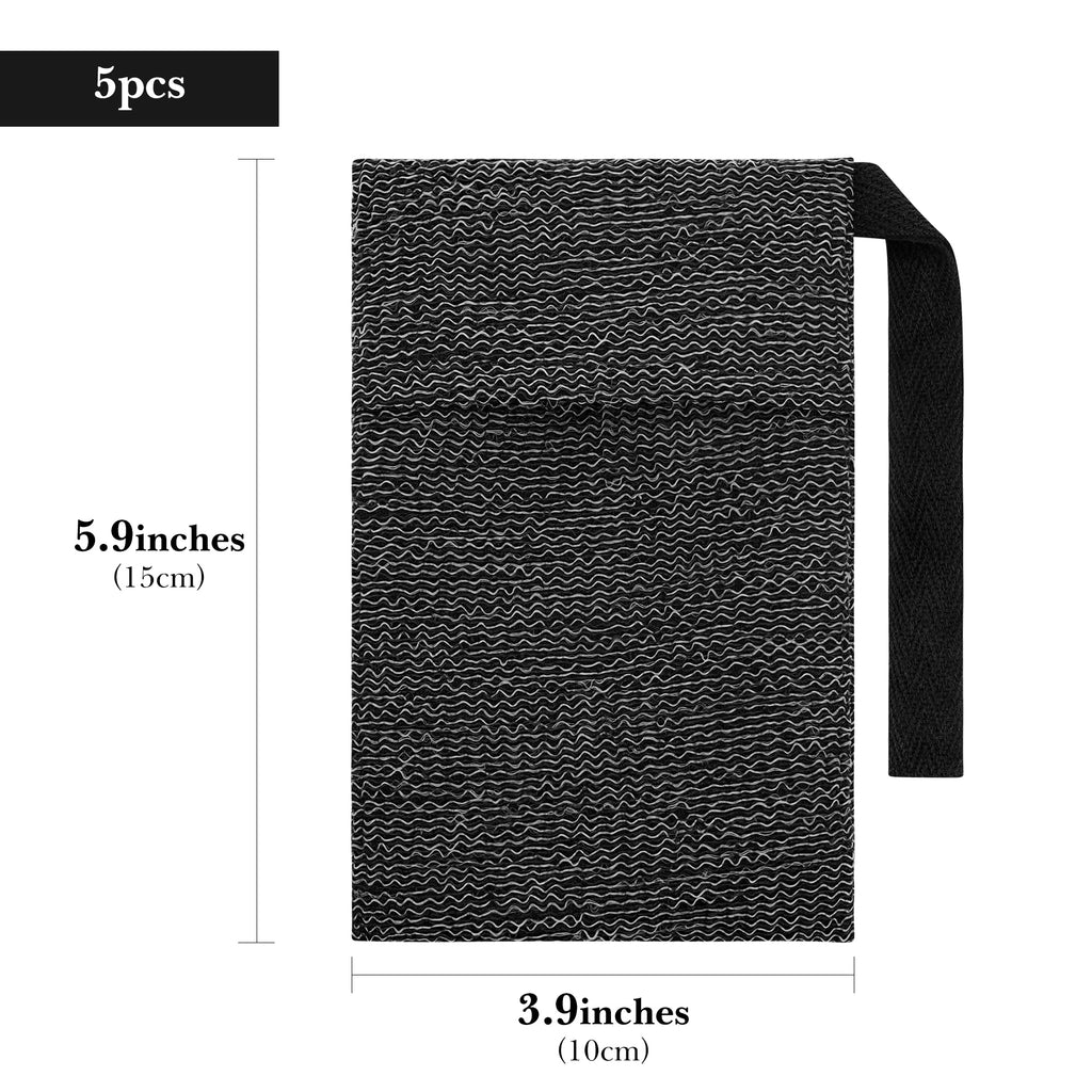 Linkidea 5 Pack Soap Saver Pouch with Hand Loop, Exfoliating Mesh Body Sponge Scrubber, Soap Bar Foaming Lather Pocket for Shower Bath