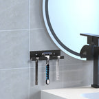 Linkidea 2 Pack Wall Mount Shower Razor Holder, Self Adhesive Stainless Steel Shaver Holder, Shaving Stand for Bathroom, Compatible with Gillette Sensor 3, Dorco Pace 6 Pro (Black)
