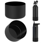 Linkidea 2 Pack Water Bottle Boot Compatible with IRON °FLASK Wide/Narrow Mouth 12oz/14oz/16oz/18oz/20oz/22oz/24oz, Silicone Bottle Bottom Sleeve Cover Bumper Protector (Black)