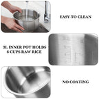 Linkidea Rice Cooker 316 Stainless Steel Inner Pot Compatible with CUCKOO CR-0633F, CR-0632F, CR-0631F, CR-0675FG, CR-0655F, Dishwasher Safe, No Coating Replacement Bowl