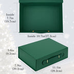 Linkidea Quick Assemble Magnetic Gift Box, Foldable Rigid Gift Box with Shredded Paper Filler, Gift Packaging for Over-Ear Headphones & Electronics (Green)
