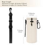 Linkidea Water Bottle Carrier with Shoulder Strap Compatible with Hydroflask Standard Mouth 18oz, CamelBak Carry Cap 20oz,Waterbottle Sling Bag Holder (Off White)
