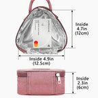 Linkidea Mini Snack Bags, Reusable Insulated Snacks Storage Bag for Fruit, Travel Leak-proof Lunch Box Fits Picnic, Work, Use (Pink)