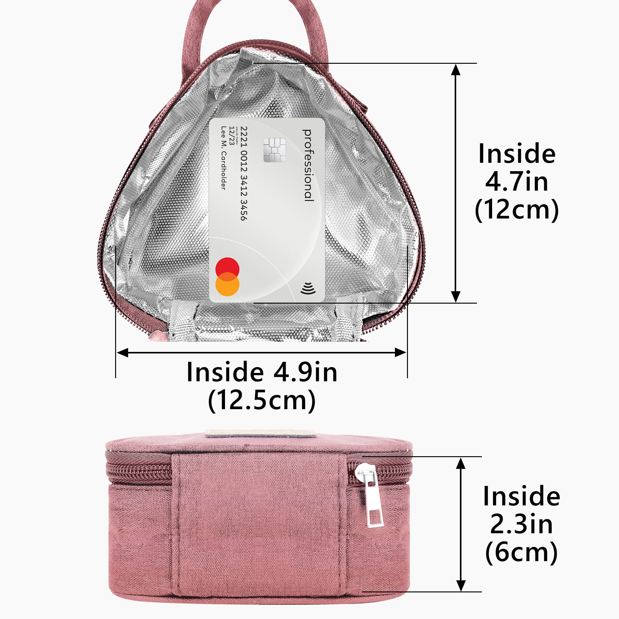 Linkidea Mini Snack Bags, Reusable Insulated Snacks Storage Bag for Fruit, Travel Leak-proof Lunch Box Fits Picnic, Work, Use (Pink)