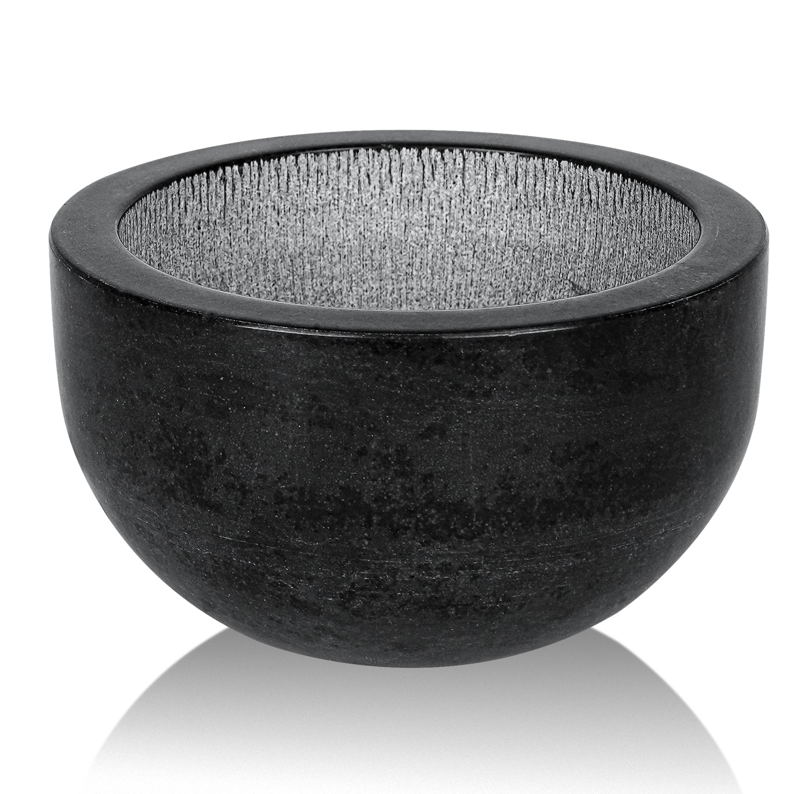 Linkidea Marble Shaving Soap Bowl, 100% Natural Marble with Interior Grooves for Maximum Lather, Heat Retaining Stone Provides a Luxurious Hot Shave Experience, Gift for Husband, Dad (Black)