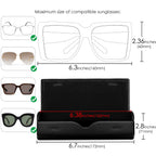 Extra Large Hard Shell Sunglasses Case, Vegan Leather Sunwear Storage Bag Pouch Organizer Compatible with Quay COME THRU JEZABELL Gucci GG1422S GG1440S Persol PO3328S (XL, Black)