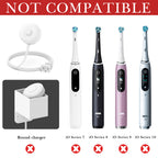 Linkidea Wall Mount Electric Toothbrush Charger Holder with Cable Organizer, Self-Adherent Powered Tooth Brush Stand Compatible with Oral-B iO 3/5, Smart, Pro, Genius Oval Charger Only