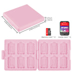 Linkidea Game Card Case Compatible with Nintendo Switch NX, NS, Hard Shell Protective Storage Carrying Box with 12 Card Slots and Micro SD Card Holder (Pink)