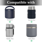 Linkidea Insulated Food Jar Storage Bag, Portable Drawstring Wrap with Hand Strap, Lunch Box Carrier for Food Can, Compatible with Thermos, Hydrapeak, Hydro Flask, Stanley (Black & White)