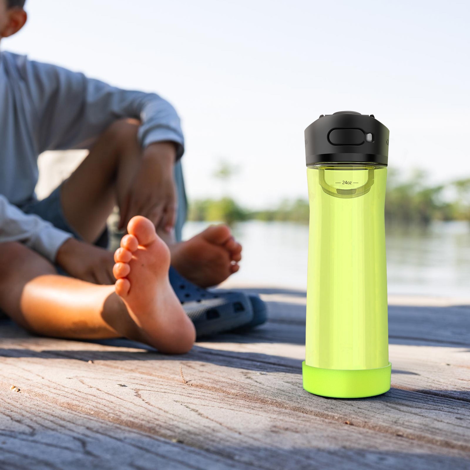 Linkidea 2 Pack Water Bottle Boot Compatible with Contigo Jackson Chill 2.0 20oz/24oz, Ashland Chill 20oz/24oz, Silicone Anti-Slip Bottle Bottom Bumper Protector (Chartreuse)