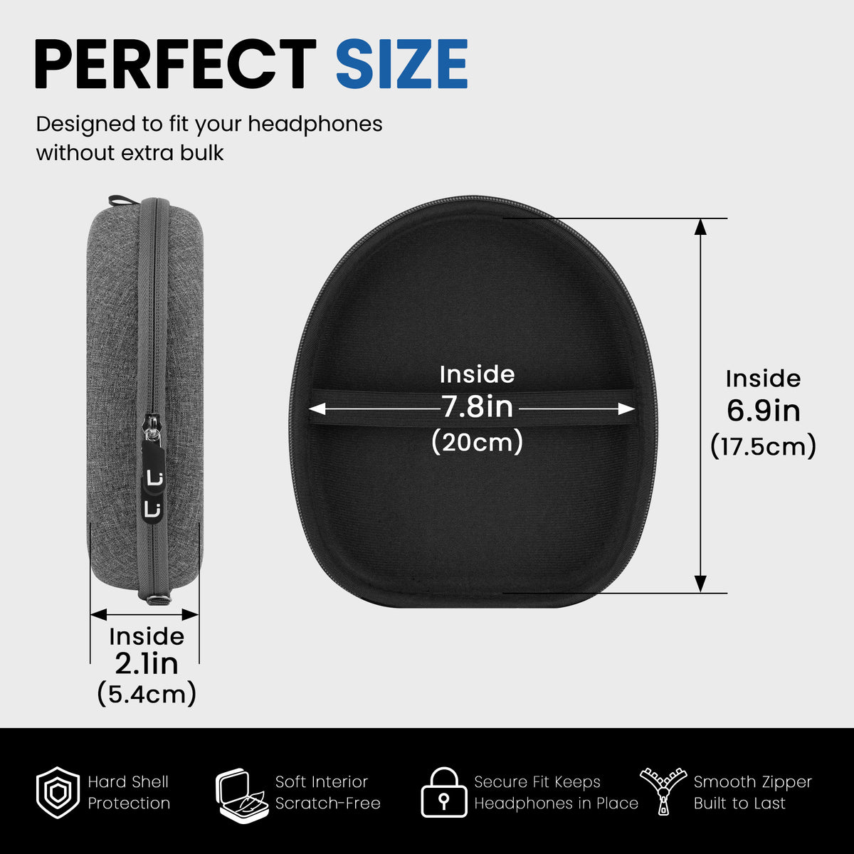 Linkidea Headphones Carrying Case Compatible with Bose QuietComfort Ultra II, QC 45/35/SE, AE2w, AE2, Protective Hard Shell Travel Bag with Cable, Charger Storage (Dark Grey)