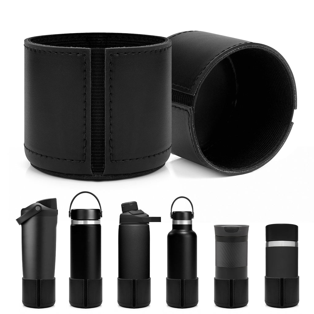 Linkidea 2 Pack Vegan Leather Water Bottle Boot Compatible with Contigo Byron 16oz, Owala FreeSip Twist Bottle 18oz, SM, Universal 2.7"(6.8cm) - 2.9"(7.3cm) Bottle Bottom Bumper Protector