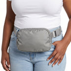 Extra Long Strap Fanny Pack, 60 Inch Max Adjustable Plus Size Crossbody Bag, Extended Length Waist Bag, Everywhere Belt Bag 1L, Grey